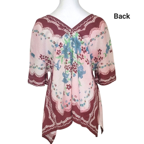 We The Free Boho Chic Washed In Flowers Top, Ivory Combo, XS, NWOT - Picture 5 of 7